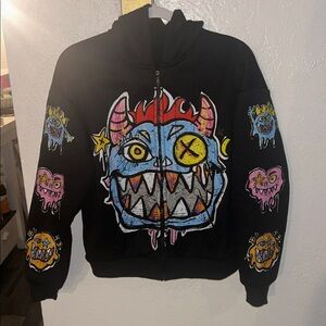 SHEIN Black Hoodie with Vibrant Graphic